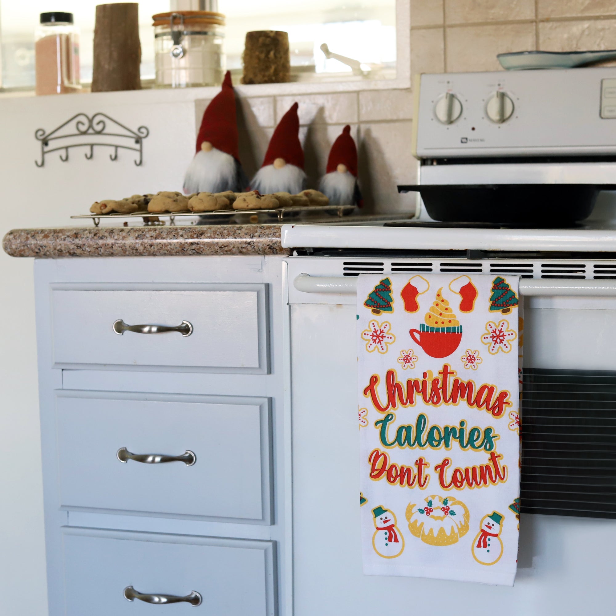 Christmas Calories Don't Count Dish Towel