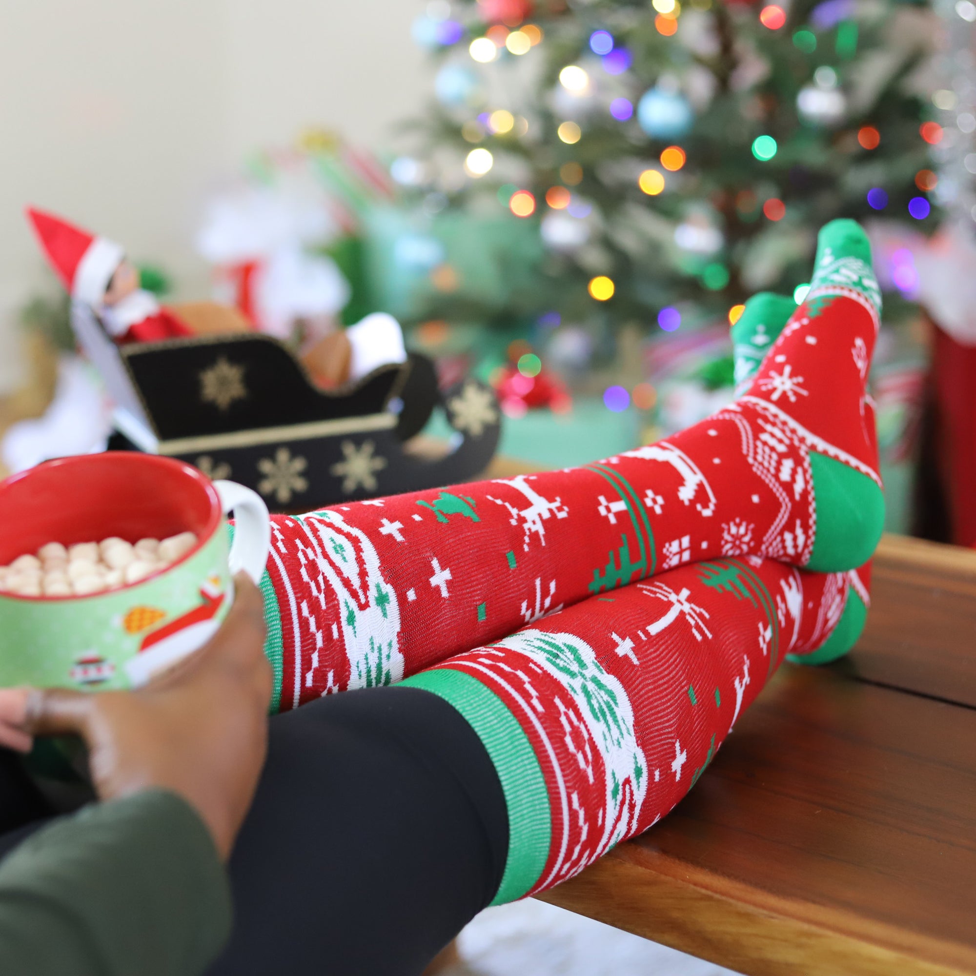 Christmas Sweater Knee High Socks (2 Pack)
