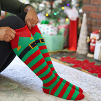 Santa & Elf Knee High Socks (2 Pack)