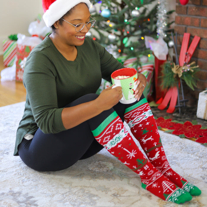 Christmas Sweater Knee High Socks (2 Pack)
