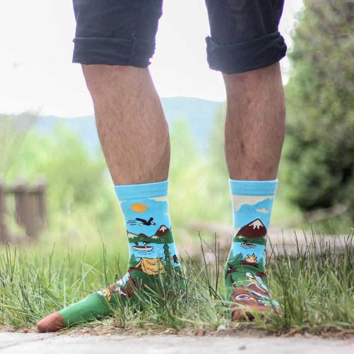 Happiest Camper Tie Dye Socks. Soft & Cozy Everyday Socks. Trek Light.